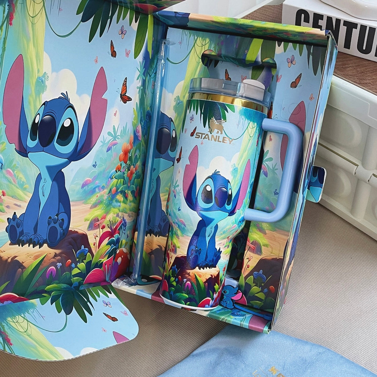 š40oz Stitch Tumbler Glow in Darkš„ with Sraw and Straw Topper