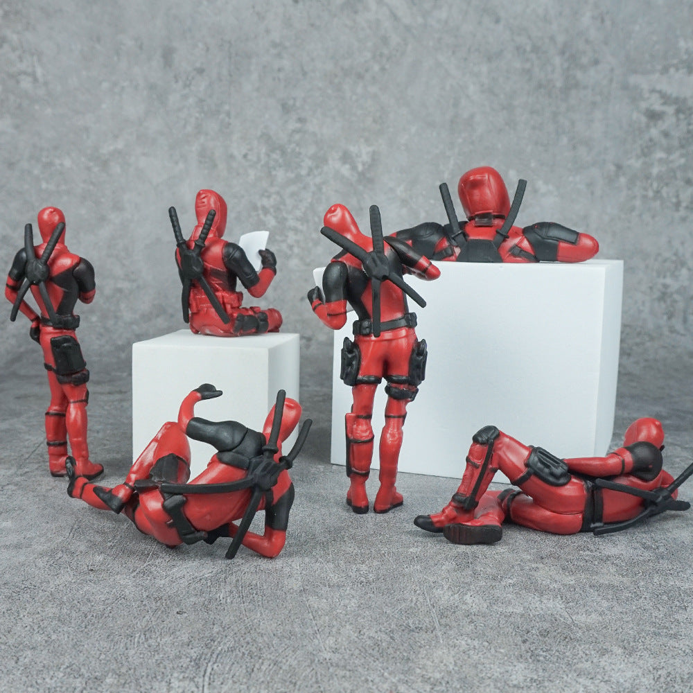 🔥Swinging Deadpool  + 🔥6 Deadpool Action Figures - Pack of 6