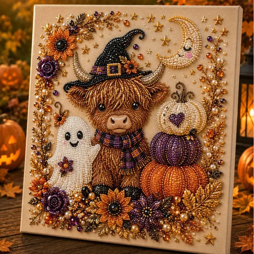 🔥Halloween Ghost Pearl Art DIY Kit – Spooky 3D Fall Décor