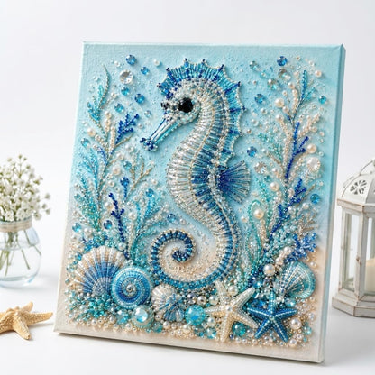 🌊Ocean Shark Pearl Art DIY Kit – Sparkling Coastal Wall Décor