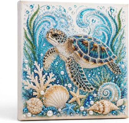🌊Ocean Shark Pearl Art DIY Kit – Sparkling Coastal Wall Décor