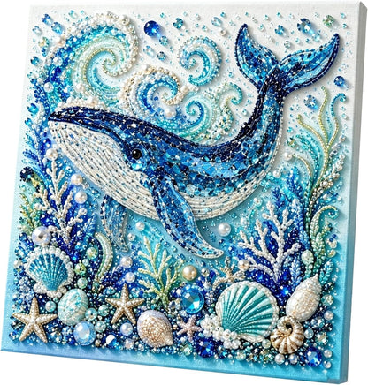 🌊Ocean Shark Pearl Art DIY Kit – Sparkling Coastal Wall Décor