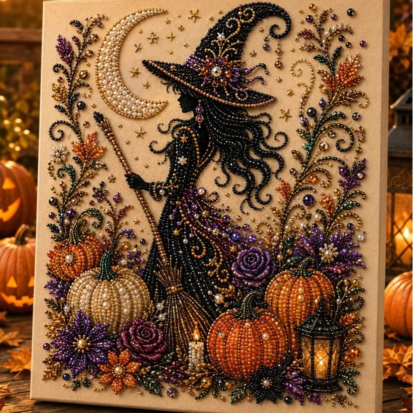 🔥Halloween Ghost Pearl Art DIY Kit – Spooky 3D Fall Décor
