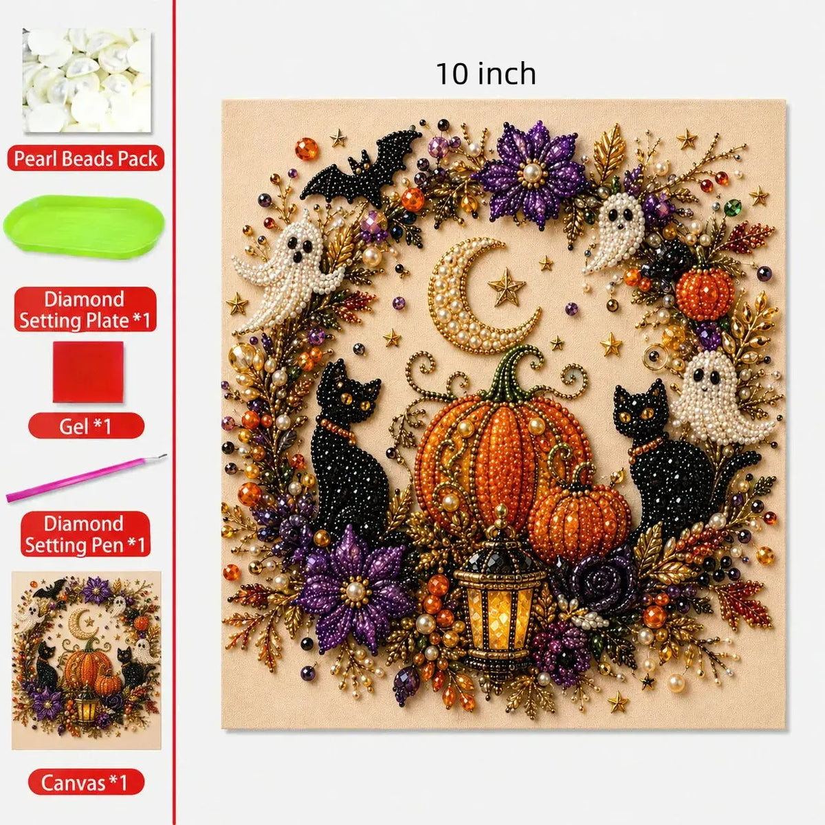 🔥Halloween Ghost Pearl Art DIY Kit – Spooky 3D Fall Décor